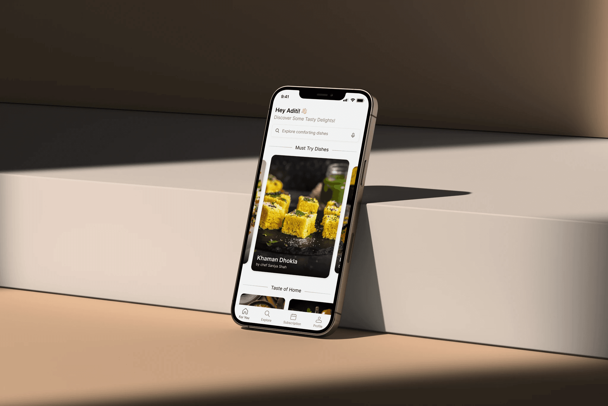HomelyGrub app screen